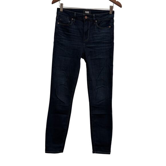 Paige Women’s 26 Hoxton Ankle Jeans Dark Wash High Rise Skinny Stretch - Picture 1 of 9